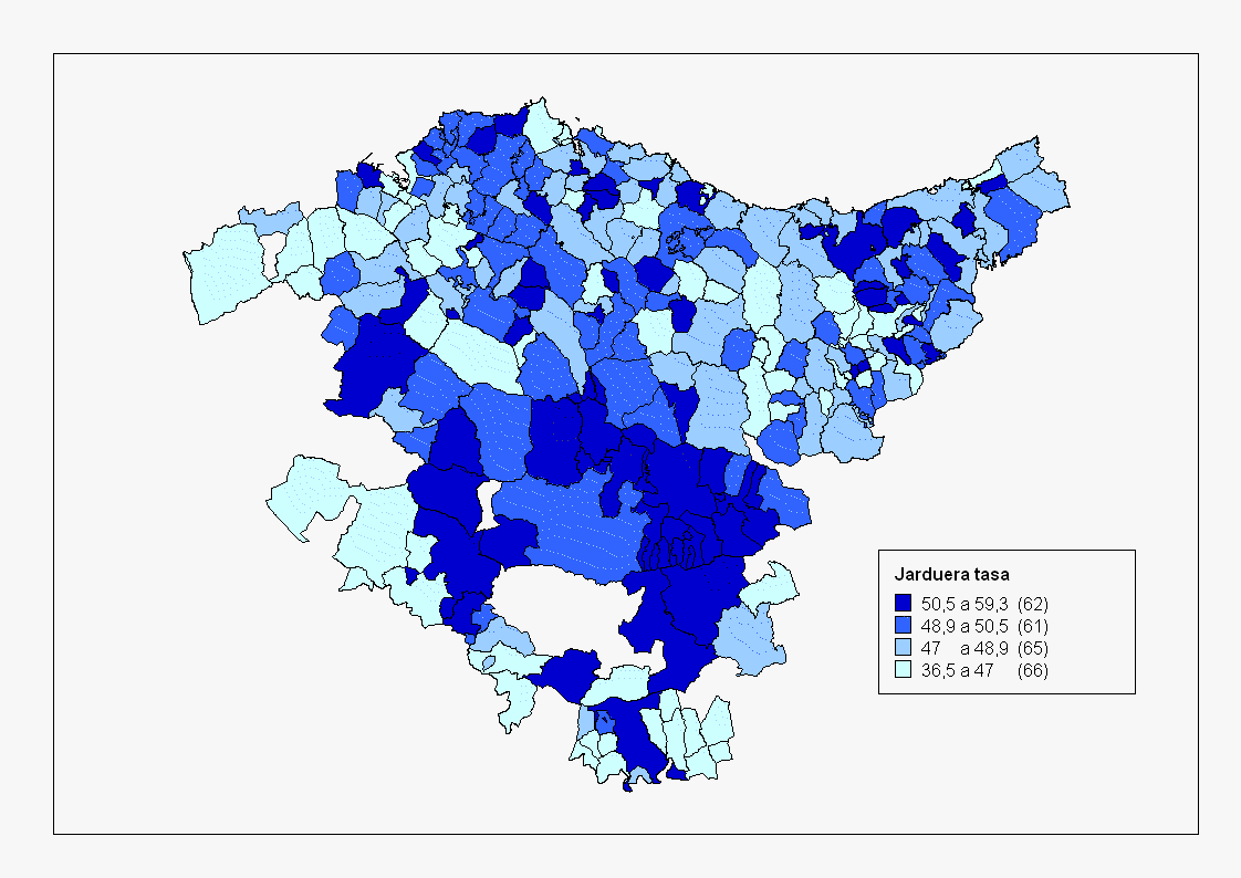 Jarduera-tasa udalerrika (%). 2010-I-1